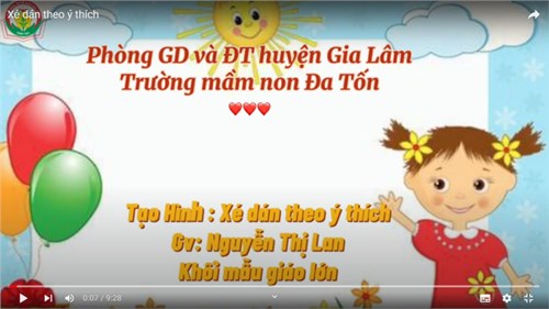 Tạo hình   Xé dán PTGT bé yêu thích  - Giáo viên: Nguyễn Thị Lan